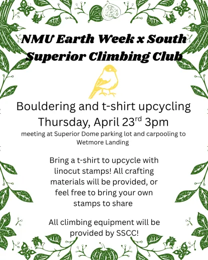 South Superior Climbing Club will be hosting an event on Thursday, April 23rd.