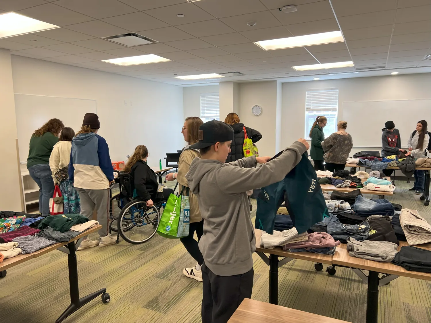 students shopping around at stuff swap