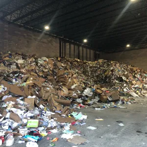 piles for different recycling materials 