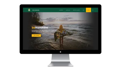 Screen shot of NMU's new admissions home page