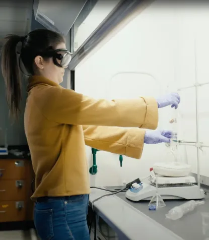 Chemistry Student working in a lab