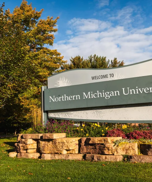 Northern Michigan University sign