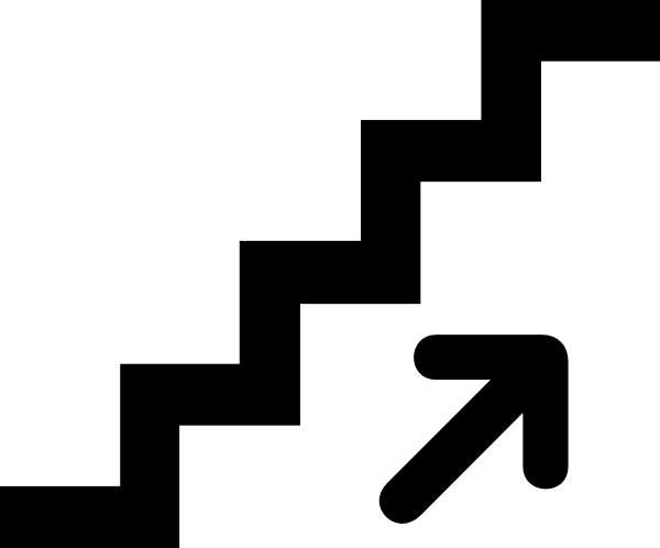 Stairs with arrow pointing up