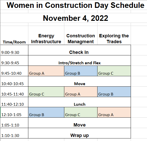 Schedule of the day