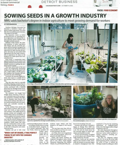 Indoor Agriculture in Crain's Detroit Magazine