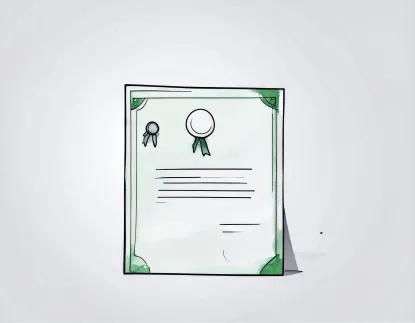 A simple light green sketch of a certificate