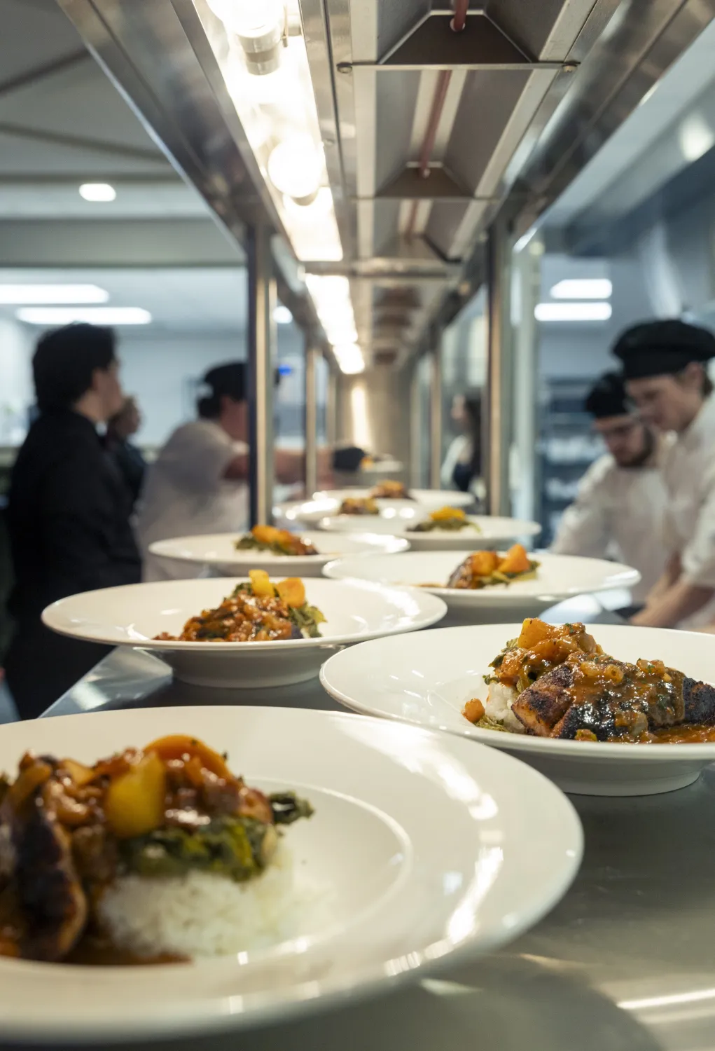 Dishes prepared for service