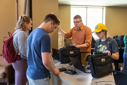 students at orientation