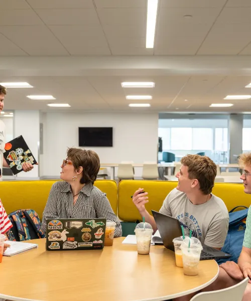 students talking
