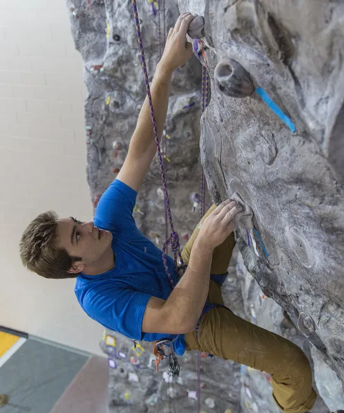 Climber on the ORC Climbing Wall